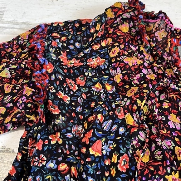 Anthropologie Helene Tunic Dress Floral Ruffled Size Small - Picture 6 of 13